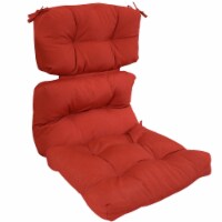 Sunnydaze Tufted Indoor/Outdoor Tufted High Back Chair Cushion - Red