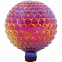 Sunnydaze Red Scalloped Outdoor Gazing Globe - 10 in