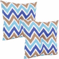 Sunnydaze 2 Outdoor Tufted Back Cushions - 19 x 19-Inch - Chevron Bliss