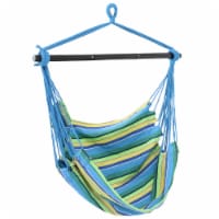 Hanging Hammock Chair Swing Seat with Collapsible Spreader Bar Ocean Breeze