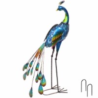 Garden Metal Peacock Yard Art Sculpture Outdoor Garden Lawn Statue Decor 34