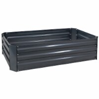 Sunnydaze Galvanized Steel Rectangle Raised Garden Bed - 48 in - Dark Gray