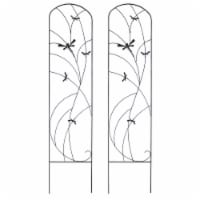 Sunnydaze Set of 2 Dragonfly Delight Steel Decorative Garden Trellis - 55-Inch