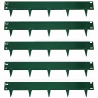 Sunnydaze Set of 5 All-in-One Steel Lawn and Garden Edging - 42-Inch - Green