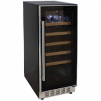 Sunnydaze 33 Bottle Beverage Refrigerator Glass Door Wine Beer or Water - Black