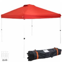 10'x10' Pop Up Canopy Tent Outdoor Wedding Party Shelter with Rolling Bag Red