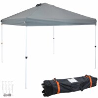 10'x10' Pop Up Canopy Tent Outdoor Wedding Party Shelter with Carry Bag Gray