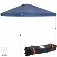 Sunnydaze Premium Pop-Up Canopy with Rolling Bag - 12 ft x 12 ft - Blue