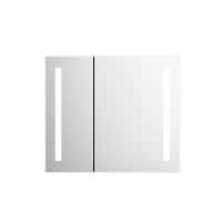 Erie 30 in. W x 26 in. H Silver Aluminum Recessed or Surface Mount LED Mirror Cabinet