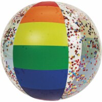PoolCandy Classic Rainbow Glitter Jumbo 13.75 In. Beach Ball PC1230RB2