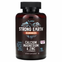 YumV's Strong Earth Gummies Calcium Magnesium & Zinc + Vitamin D Raspberry - 90
