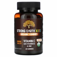 YumV's Strong Earth Kids Organic Gummies Vitamin C with Vitamin D3 & Zinc Mandarin &