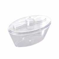 4 oz. Clear Oval Plastic Mini Cup with Lid and Spoon (288 Cups)