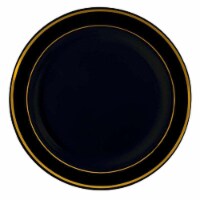 7.5  Black with Gold Edge Rim Plastic Appetizer/Salad Plates (120 Plates)