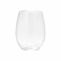 16 oz. Clear Elegant Stemless Disposable Plastic Wine Glasses (64 Glasses)