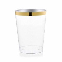 10 oz. Clear with Metallic Gold Rim Round Tumblers (336 Cups)