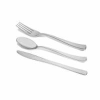 Shiny Metallic Silver Plastic Cutlery Combo Set - Spoons, Forks and Knives (120 Guests)