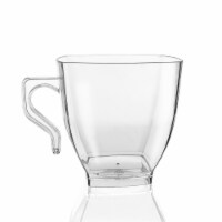 8 oz. Clear Square Plastic Coffee Mugs (192 Mugs)