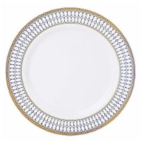 7.5  White with Blue and Gold Chord Rim Plastic Appetizer/Salad Plates (120 Plates)