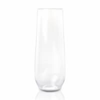 9 oz. Clear Stemless Plastic Champagne Flutes (64 Glasses)