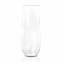 9 oz. Clear Stemless Disposable Plastic Champagne Flutes