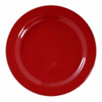 10.25  Solid Red Holiday Round Disposable Plastic Dinner Plates (120 Plates)