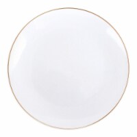 7.5  White with Gold Rim Organic Round Disposable Plastic Appetizer/Salad Plates (120 Plates)