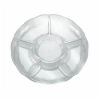 Clear Big 6-Partition Round Disposable Plastic Trays (24 Trays)