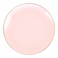 Pink Vintage Round Disposable Plastic Appetizer/Salad Plates - 7.5