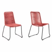 Shasta Outdoor Metal and Rope Stackable Dining Chair - Set of 2