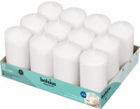 Bolsius White Unscented Pillar Candles Holiday & Wedding Decor Candles - Set of 12