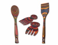 Island Bamboo Rainbow pakka spoon, spatula, salad hands bundle