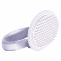 Gyrater' Swivel Travel Silicone Massage Grooming Cat Brush - One Size / White