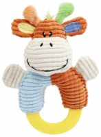 Pet Life Ring-O-Round Plush Squeaking and Rubber Teething Newborn Puppy Dog Toy