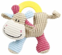 Pet Life Moo-cifier Plush Squeaking and Rubber Teething Newborn Puppy Dog Toy