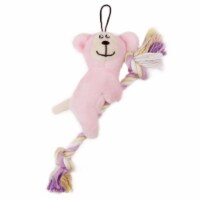 Pet Life Broom-Lick Plush and Jute Rope Squeaking Newborn Cat and Dog Toy