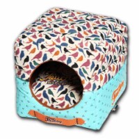 Chirpin-Avery Squared 2-in-1 Collapsible Dog House Bed - One Size / Blue