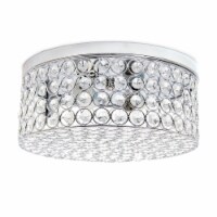 Lalia Home LHM-2003-CH Glam 2 Light 12 in. Round Flush Mount, Chrome