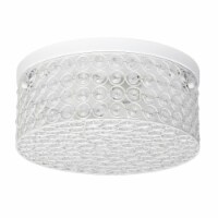 Lalia Home LHM-2003-WH Glam 2 Light 12 in. Round Flush Mount, White