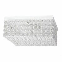 Lalia Home LHM-2004-WH Glam 2 Light 12 in. Square Flush Mount, White