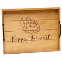 Elegant Designs Decorative Wood Serving Tray w/ Handles, 15.50 x 12 , Happy Harvest