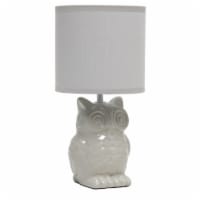 Simple Designs 12.8 Tall Contemporary Ceramic Owl Bedside Table Desk Lamp with Matching F