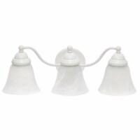 Lalia Home Essentix Traditional Three Light Curved Metal and Alabaster White Glass Shade V