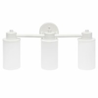 Lalia Home Essentix Contemporary Three Light Metal and Opaque White Glass Shade Vanity Upl