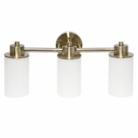 Simple Designs 20.75 Modern 3 Light Metal and Milk White Cylinder Shape Glass Shades with