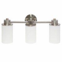 Simple Designs 20.75 Modern 3 Light Metal and Milk White Cylinder Shape Glass Shades with