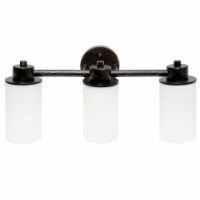 Simple Designs 20.75 Modern 3 Light Metal and Milk White Cylinder Shape Glass Shades with
