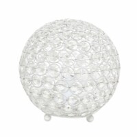 8 Contemporary Metal Crystal Orb Table Lamp for Living Room Home Decor, White