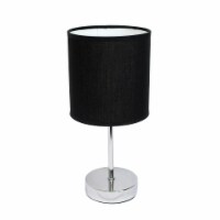 Creekwood Home Nauru 11.81 Traditional Petite Metal Stick Bedside Table Desk Lamp in Chro