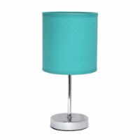 Creekwood Home Nauru 11.81 Traditional Petite Metal Stick Bedside Table Desk Lamp in Chro